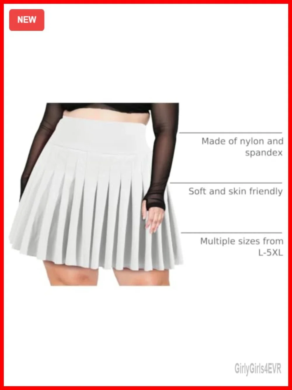 Plus Size Pleated Tennis Skirt with Shorts High Waist Athletic Golf Skort